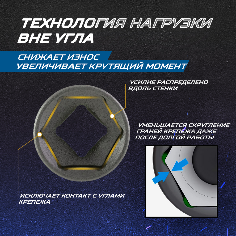 OPT-40303 Набор ударных головок тонкостенных 1/2" 3 пр., 17,19,21 мм. OPTIMUS