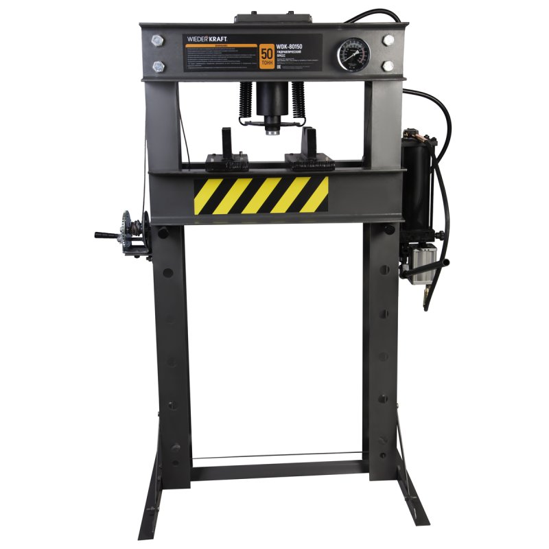 WDK-80150 50T  Пресс пневмогидравлический 50т, ход штока 175мм, раб. диапазон 0-890мм Wiederkraft