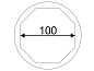 Головка торцевая 1" 100мм для ступичных гаек задних колес 8-гранная (SCANIA) JTC