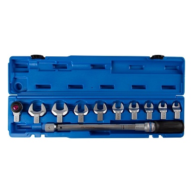 Динамометрический ключ 14х18 мм, 40-200 Нм, "FIT", с набором рожковых насадок 13-30 мм, кейс KING TONY 345202D11MR