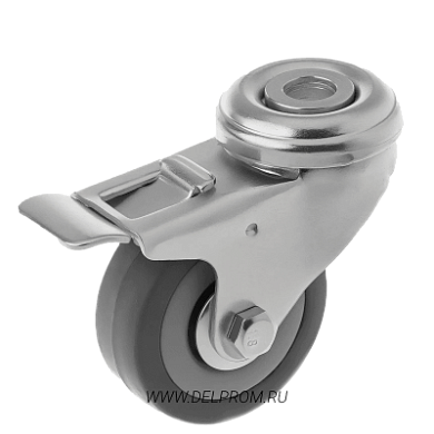 SChgb 93 Аппаратная колесная опора с тормозом с.р. под болт м10 д75 (VILS)