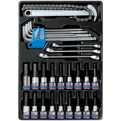 KING TONY Набор торцевых насадок, шестигранники Г-образные и разрезные ключи, ложемент, 31 предмет KING TONY 9-90131MR