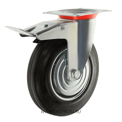 SCb 42 Промышленная поворотная колесная опора с тормозом ч.р. д100 (VILS)