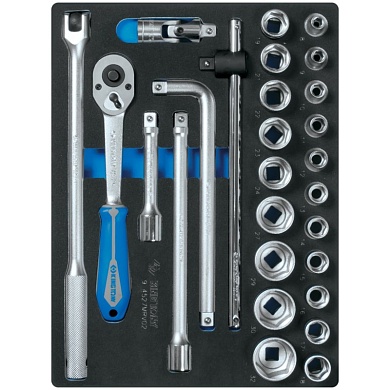 KING TONY Набор торцевых головок 1/2" с принадлежностями, ложемент, 27 предметов KING TONY 9-4527MRV02