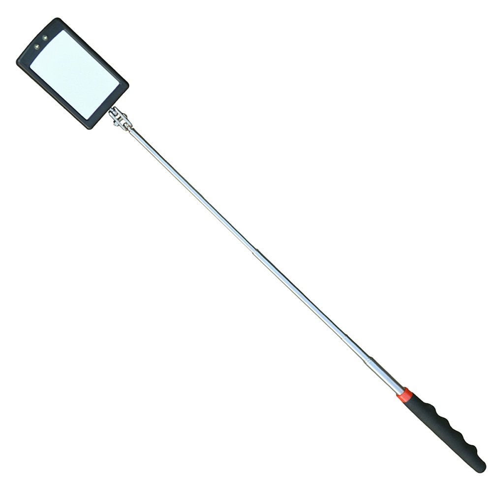 WDK-65451  Смотровое прямоугольное  зеркало на телескопической рукоятке со светодиодной подсветкой. Wiederkraft