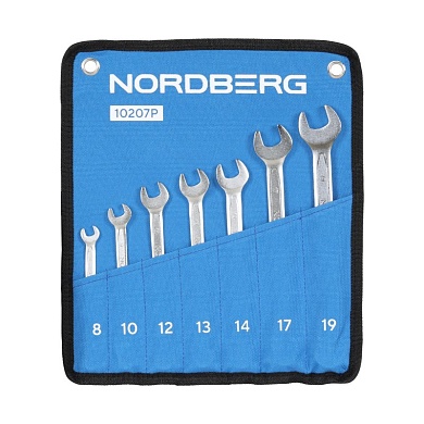 Набор ключей комбинированных 7 шт, планшет тетрон NORDBERG 10207P