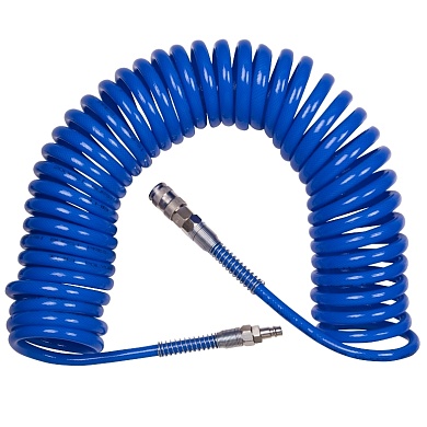 Шланг пневматический спиральный 8х12 мм, 10 м, полиуретановый, фитинги KING TONY 79962-10