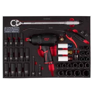 MIGHTY SEVEN Набор пневмоинструмента 1/2" с принадлежностями, ложемент, 41 предмет MIGHTY SEVEN NC-4255QA