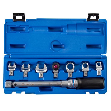 Динамометрический ключ 9х12 мм, 4-20 Нм, "FIT", с набором насадок 10-17 мм, кейс KING TONY 345102D08MR