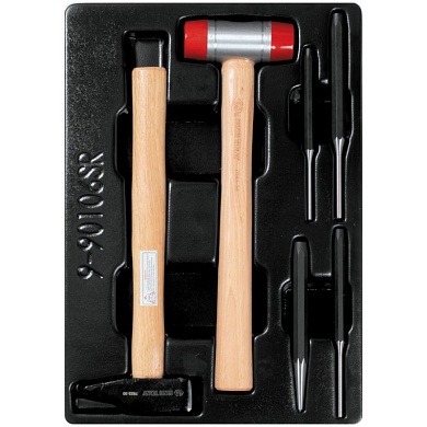 KING TONY Набор выколоток и керн с молотками, ложемент, 6 предметов KING TONY 9-90106SR
