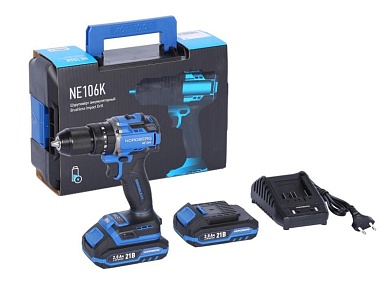 Шуруповерт аккумуляторный макс.диам. сверла 13 мм, 21 В, 70 Нм с 2 аккумуляторами и зарядным уст-вом NORDBERG NE106K